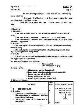 Giáo án Thể dục 9 - Tiết 7