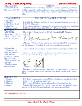 Giáo án Thể dục 9 - Tiết 8