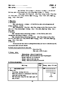 Giáo án Thể dục 9 - Tiết 8