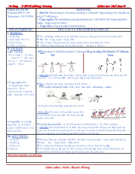 Giáo án Thể dục 9 - Tiết 9