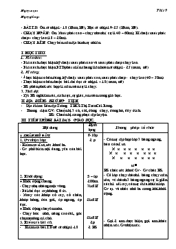 Giáo án Thể dục 9 - Tiết 9