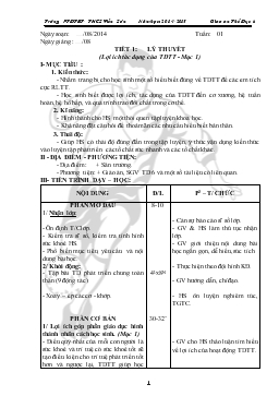 Giáo án Thể dục lớp 6 - Học kỳ I - Tiết 1