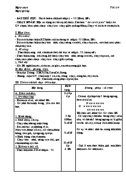 Giáo án Thể dục lớp 8 - Tiết 14