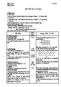 Giáo án Thể dục lớp 8 - Tiết 15
