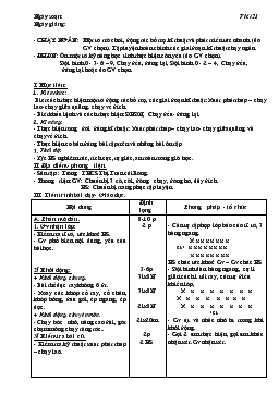 Giáo án Thể dục lớp 8 - Tiết 21