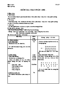 Giáo án Thể dục lớp 8 - Tiết 27