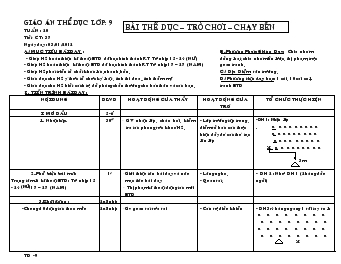 Giáo án Thể dục lớp 9 - Học kỳ II