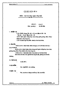 Giáo án thể dục lớp 9 - Tiết 11, 12