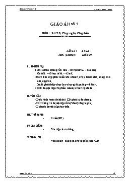 Giáo án thể dục lớp 9 - Tiết 17, 18