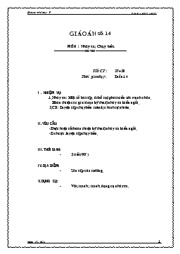 Giáo án thể dục lớp 9 - Tiết 27, 28