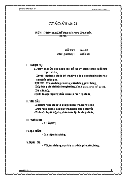 Giáo án thể dục lớp 9 - Tiết 51, 52