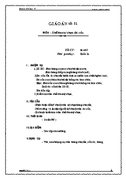 Giáo án thể dục lớp 9 - Tiết 61, 62