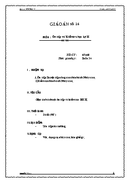 Giáo án thể dục lớp 9 - Tiết 67, 68