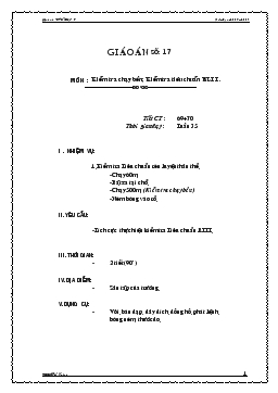 Giáo án thể dục lớp 9 - Tiết 69, 70