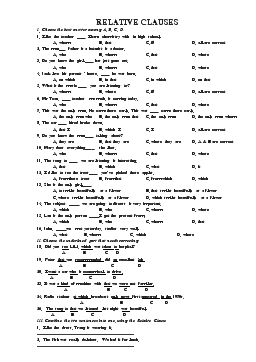 Giáo án Tiếng Anh 12 - Relative clauses