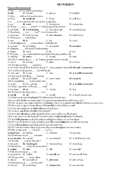 Giáo án Tiếng Anh 12 - Reversion