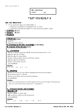 Giáo án Tiếng Anh 12 - Test yourself A