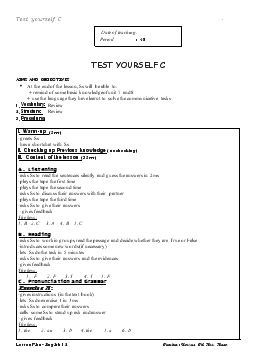 Giáo án Tiếng Anh 12 - Test yourself C