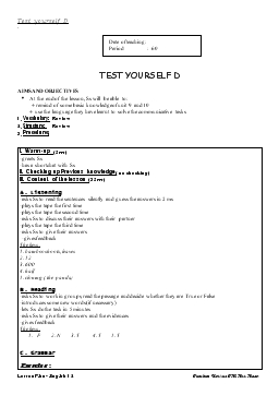 Giáo án Tiếng Anh 12 - Test yourself D