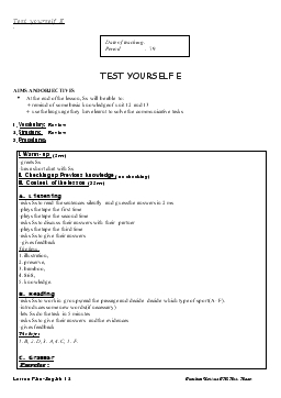 Giáo án Tiếng Anh 12 - Test yourself E