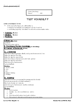 Giáo án Tiếng Anh 12 - Test yourself F