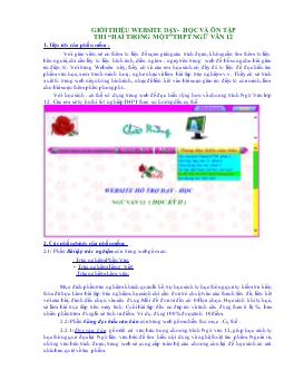 Giới thiệu website dạy - Học và ôn tập thi “hai trong một” THPT Ngữ văn 12