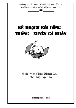 Kế hoạch bồi dưỡng thường xuyên cá nhân