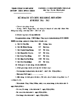 Kế hoạch tổ chức hội khoẻ Phù Đổng năm học 2011 - 2012
