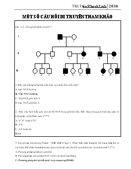 Một số câu hỏi di truyền tham khảo