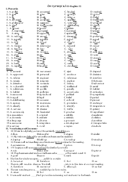 Ôn tập học kỳ II - English 12