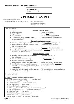Optional Lesson - The first semester