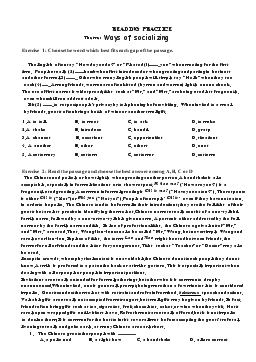 Reading practice theme: Ways of socializing