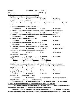 Tiếng anh - Bài kiểm tra 45 phút