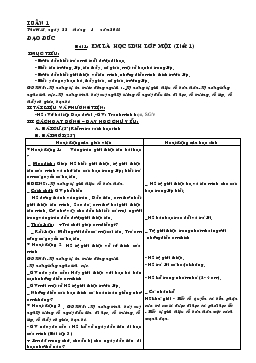 Giáo án lớp 1 bổ sung - Tuần 1 đến tuần 10