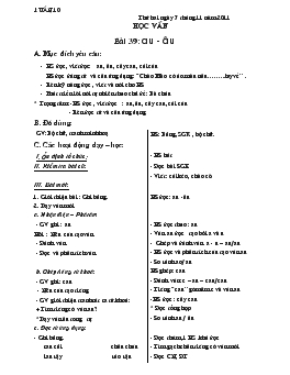 Giáo án lớp 1 - Tuần 10 năm 2011