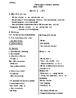 Giáo án lớp 1 - Tuần 11 năm 2011