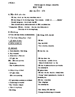 Giáo án lớp 1 - Tuần 12 năm 2011