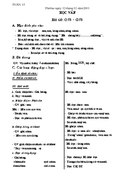 Giáo án lớp 1 - Tuần 15 năm 2010