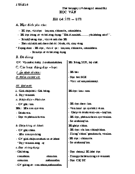 Giáo án lớp 1 - Tuần 16 năm 2011