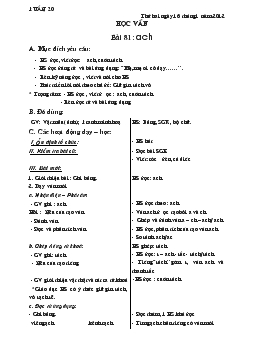 Giáo án lớp 1 - Tuần 20 năm 2012