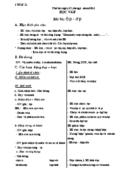 Giáo án lớp 1 - Tuần 21 năm 2012