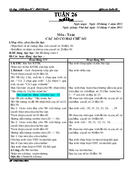 Giáo án lớp 1 - Tuần 26 năm 2011