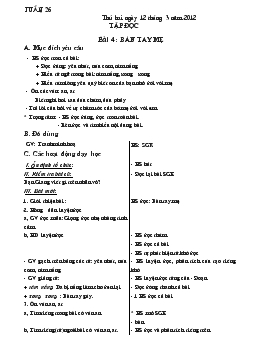 Giáo án lớp 1 - Tuần 26 năm 2012