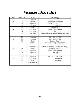 Giáo án lớp 1 - Tuần 3, 4