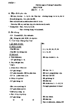 Giáo án lớp 1 - Tuần 3 năm 2011