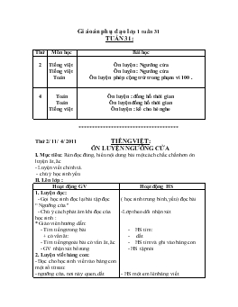 Giáo án lớp 1 - Tuần 31