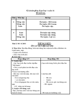 Giáo án lớp 1 - Tuần 32