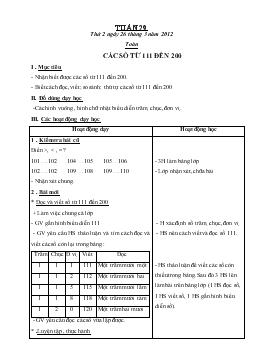 Giáo án lớp 2 buổi chiều - Tuần 29