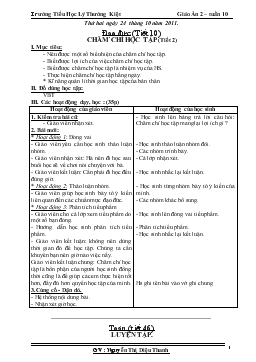 Giáo án lớp 2 - Tuần 10 trường Tiểu Học Lý Thường Kiệt