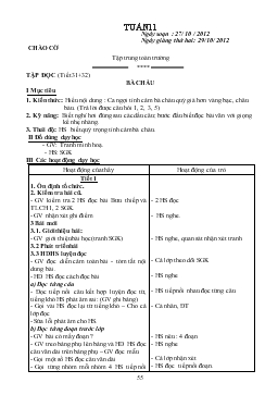 Giáo án lớp 2 - Tuần 11